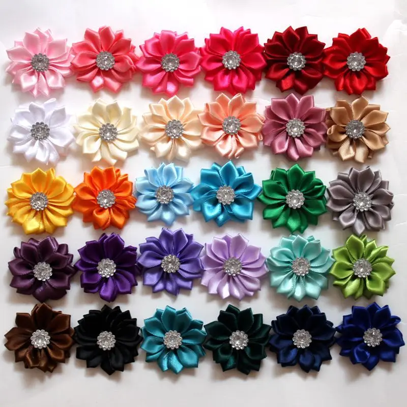 Girl hair Accessories Satin Bistratal Flower with Rhinestone for headbands childen hair band 100PCS hair clips
Girl hair Accessories Satin Bistratal Flower with Rhinestone for headbands childen hair band 100PCS hair clips