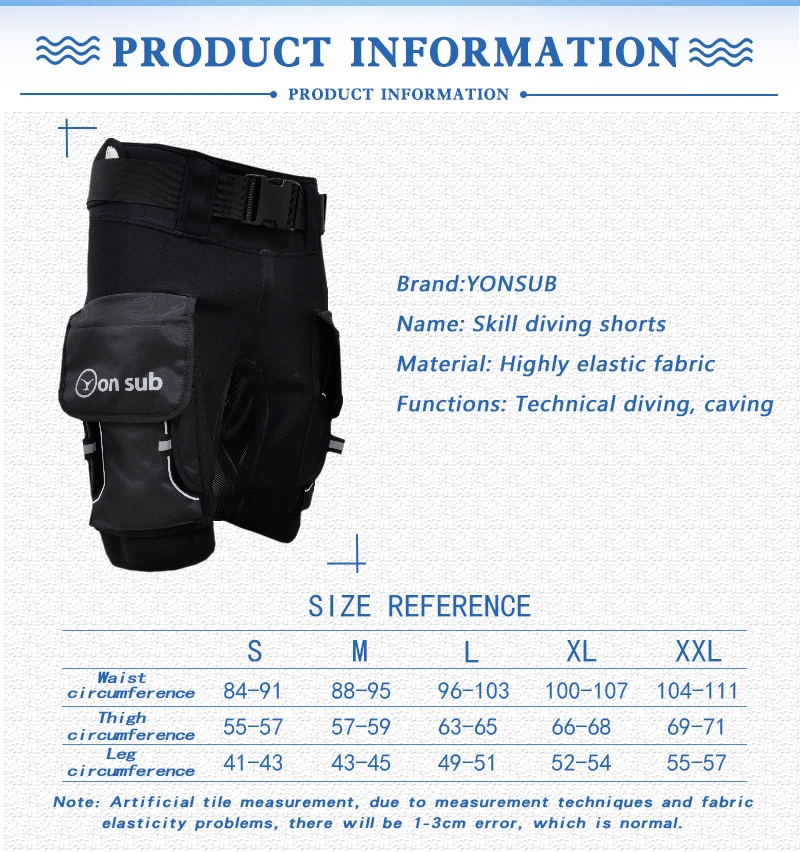 Tech Shorts with Pocket for Men Scuba Diving Surfing Swimming Spearfishing 