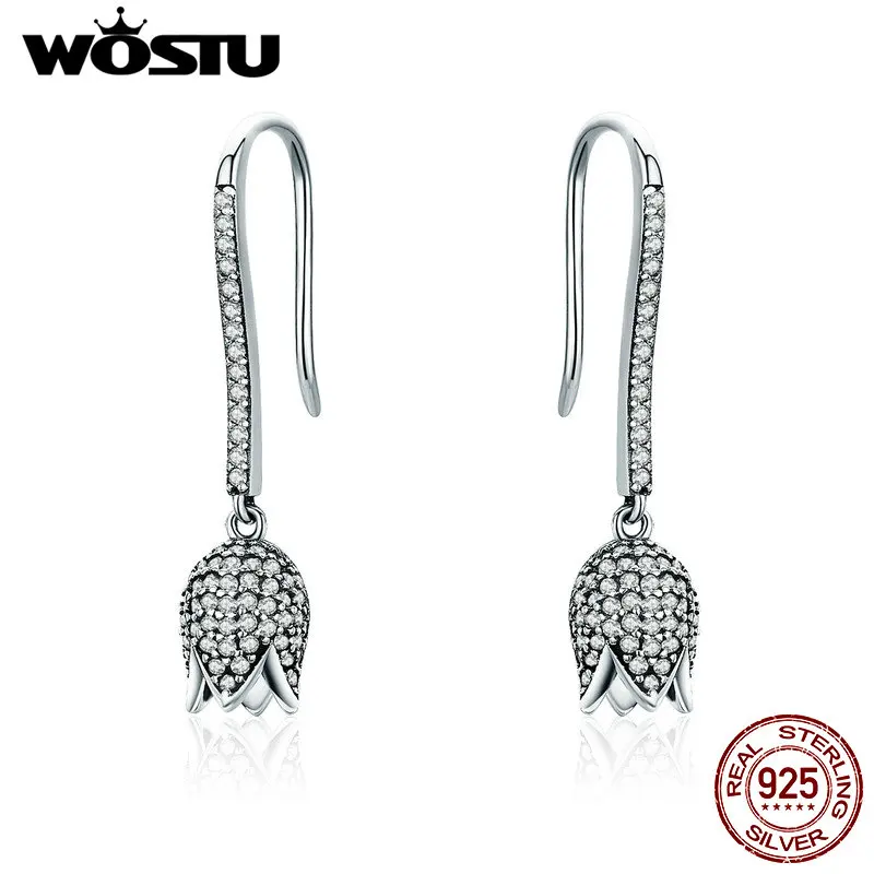 WOSTU Design 100% 925 Sterling Silver Sparkling Tulip Flowers Drop Earrings for Women S925 Silver Jewelry Wedding Gift FIE301 
WOSTU Design 100% 925 Sterling Silver Sparkling Tulip Flowers Drop Earrings for Women S925 Silver Jewelry Wedding Gift FIE301