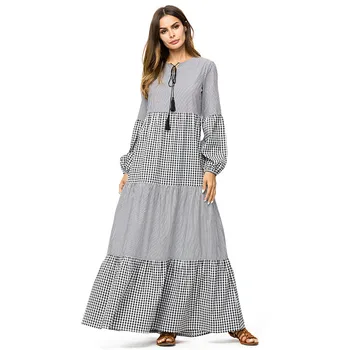 Plaid Striped Patchwork Maxi Long Dress Moda Mujer 2019 Lantern Sleeve Tassel Drawstring Ruffles Kaftan Plus Size Women Dresses
Plaid Striped Patchwork Maxi Long Dress Moda Mujer 2019 Lantern Sleeve Tassel Drawstring Ruffles Kaftan Plus Size Women Dresses
