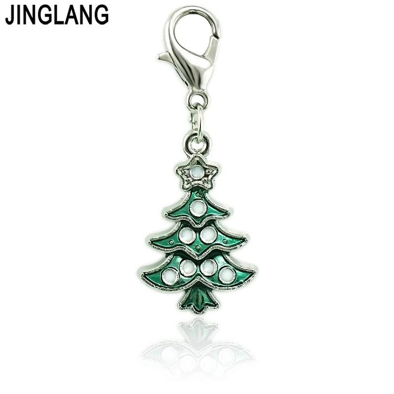 JINGLANG Fashion Silver Color Lobster Clasp Charms Dangle White Enamel Christmas Tree DIY Charms For Jewelry Making Accessories
JINGLANG Fashion Silver Color Lobster Clasp Charms Dangle White Enamel Christmas Tree DIY Charms For Jewelry Making Accessories