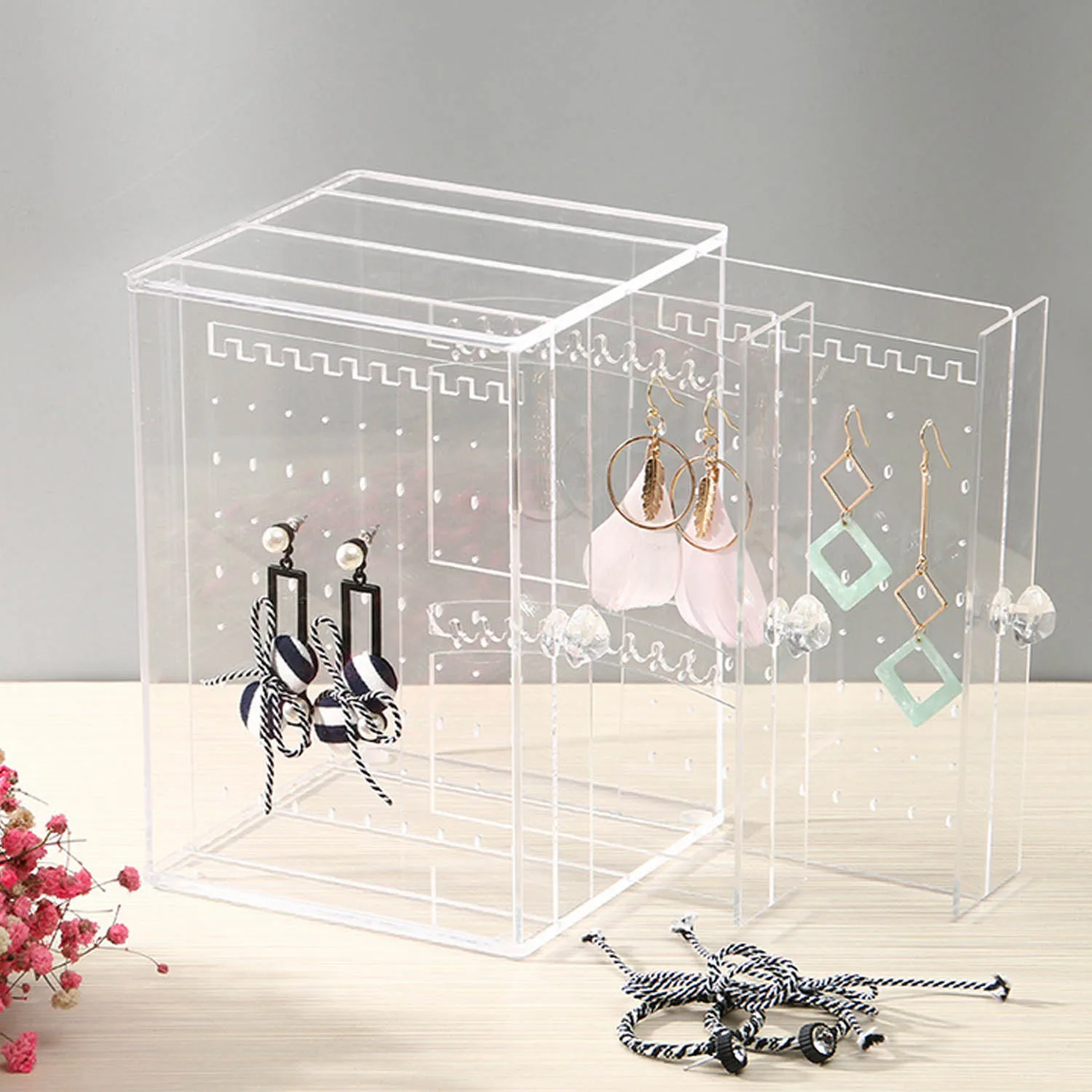 Behogar Necklace Chains Earrings Display Stand Hanger Holder Jewelry Storage Case Box Organizer with 3 Layers for Girls Women
Behogar Necklace Chains Earrings Display Stand Hanger Holder Jewelry Storage Case Box Organizer with 3 Layers for Girls Women