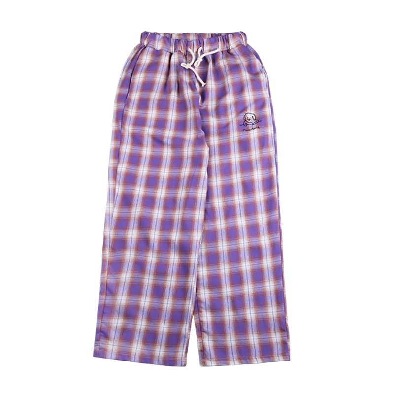 Drawstring Detail Purple Plaid Pants High Waist Trousers Elastic Loose Cropped Womens Casual Pants Capris Cartoon Embroidery
Drawstring Detail Purple Plaid Pants High Waist Trousers Elastic Loose Cropped Womens Casual Pants Capris Cartoon Embroidery