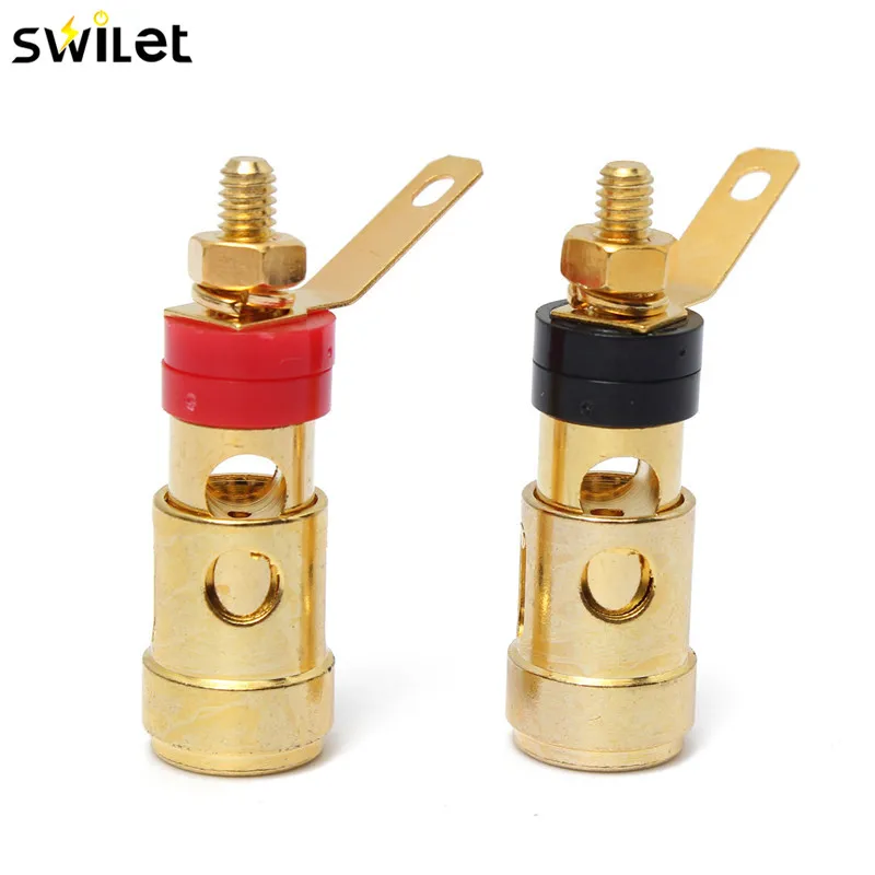 SWILET 2pcs Gold Plated Brass Speaker AMP Terminal Binding Post Spring Loaded Press Type 40mm Banana Speaker Plug Jack Connector
SWILET 2pcs Gold Plated Brass Speaker AMP Terminal Binding Post Spring Loaded Press Type 40mm Banana Speaker Plug Jack Connector