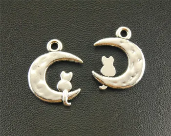 30pcs Silver Color moon and cat Charm Pendant DIY Necklace Bracelet Bangle Findings 23x18mm A1648
30pcs Silver Color moon and cat Charm Pendant DIY Necklace Bracelet Bangle Findings 23x18mm A1648