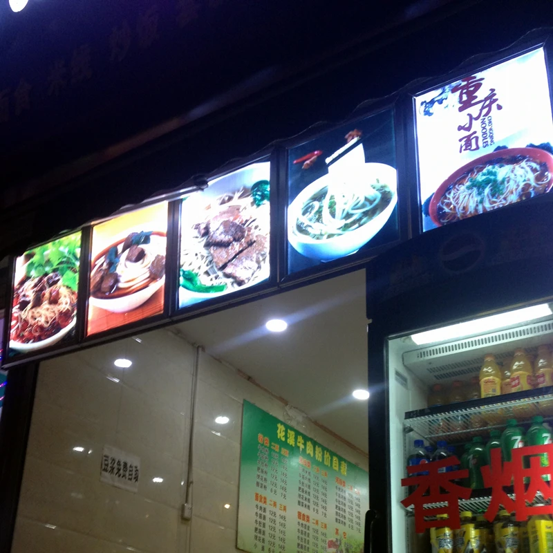 Restaurant Front LED Illuminated Menu Board Lightbox Snap Frame Backlit Signage A2 |