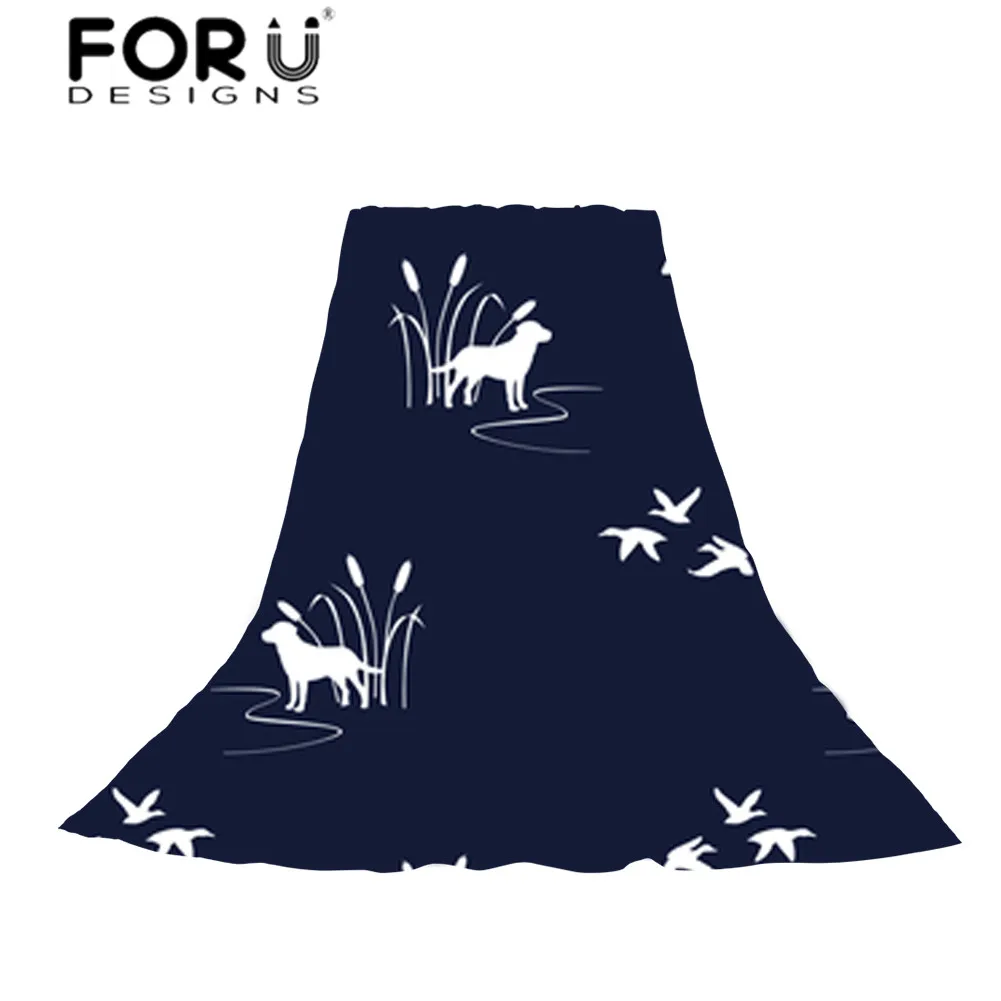 

FORUDESIGNS Dogs Printed Women Scarves Sunscreen Head Scarf Ladies Navy Blue Beach Towel Pashmina for Females Fashion Wraps