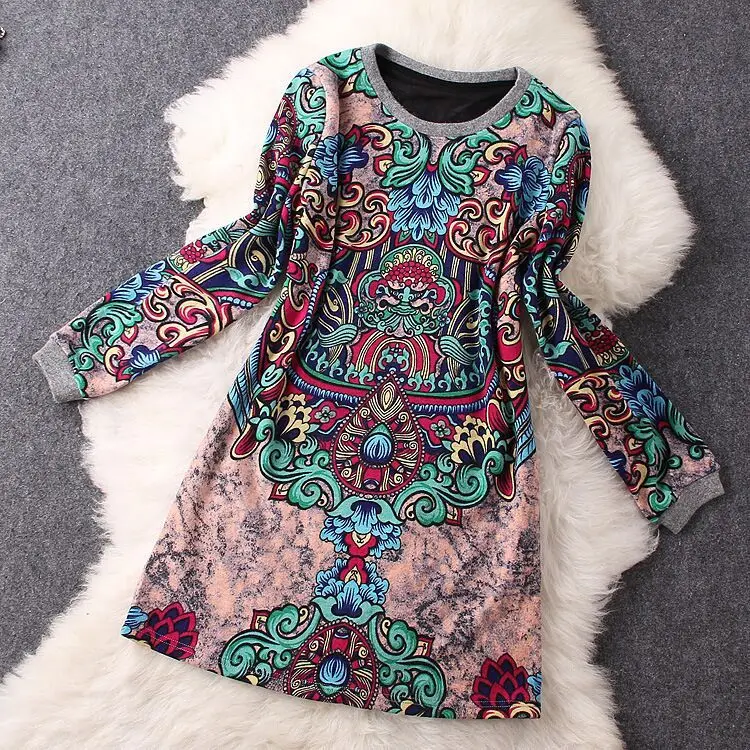 2019 Autumn New Pattern Woman Dress Plus Size Ancient Vintage Printing Long Sleeve Rendering Dress Sukienka Dluga
2019 Autumn New Pattern Woman Dress Plus Size Ancient Vintage Printing Long Sleeve Rendering Dress Sukienka Dluga