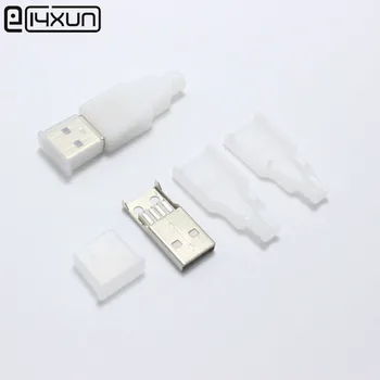 10sets DIY USB 2.0 A Type Male Assembly Adapter Connector Plug Socket White Solder Type Plastic Shell with Dust Cap Case 
10sets DIY USB 2.0 A Type Male Assembly Adapter Connector Plug Socket White Solder Type Plastic Shell with Dust Cap Case