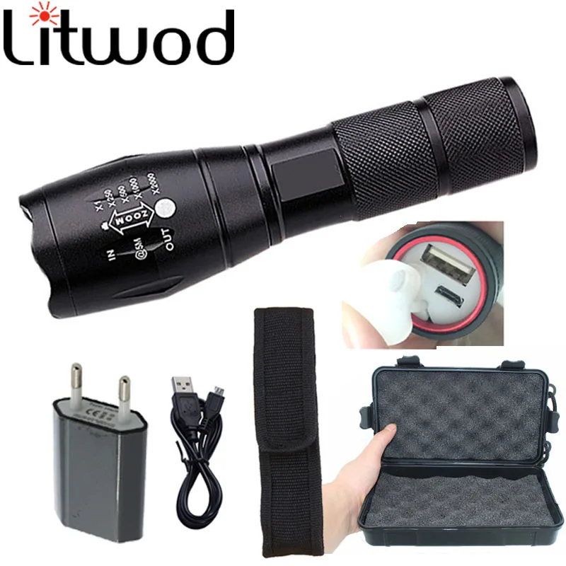 Litwod Z20 led Built-in battery Flashlight XML L2 T6 Tactical Torch Zoomable Rechargeable flashlight USB Charger camping Light
Litwod Z20 led Built-in battery Flashlight XML L2 T6 Tactical Torch Zoomable Rechargeable flashlight USB Charger camping Light