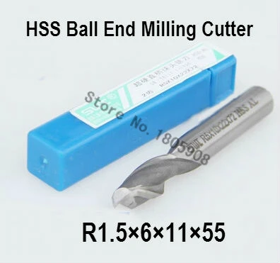 

Free shipping 2PCS R1.5 high speed steel ball end milling cutter, straight shank white steel cutter, R alloy milling cutter