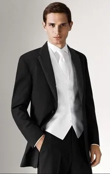 2020 New Custom Made Black Groom Tuxedos with White Vest Notch Lapel Groomsmen Men Wedding Suits(Jacket+Pants+Vest) Formal Suit
2020 New Custom Made Black Groom Tuxedos with White Vest Notch Lapel Groomsmen Men Wedding Suits(Jacket+Pants+Vest) Formal Suit