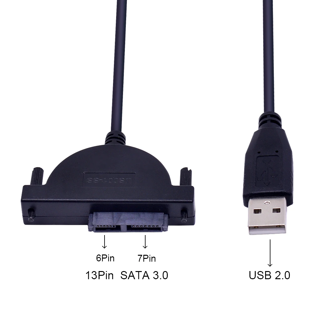 CHIPAL USB 2.0 to 7+6 13Pin Mini SATA II Cable Adapter for Notebook CD-ROM DVD-ROM for HDD Caddy Slimline Drive With LED
CHIPAL USB 2.0 to 7+6 13Pin Mini SATA II Cable Adapter for Notebook CD-ROM DVD-ROM for HDD Caddy Slimline Drive With LED