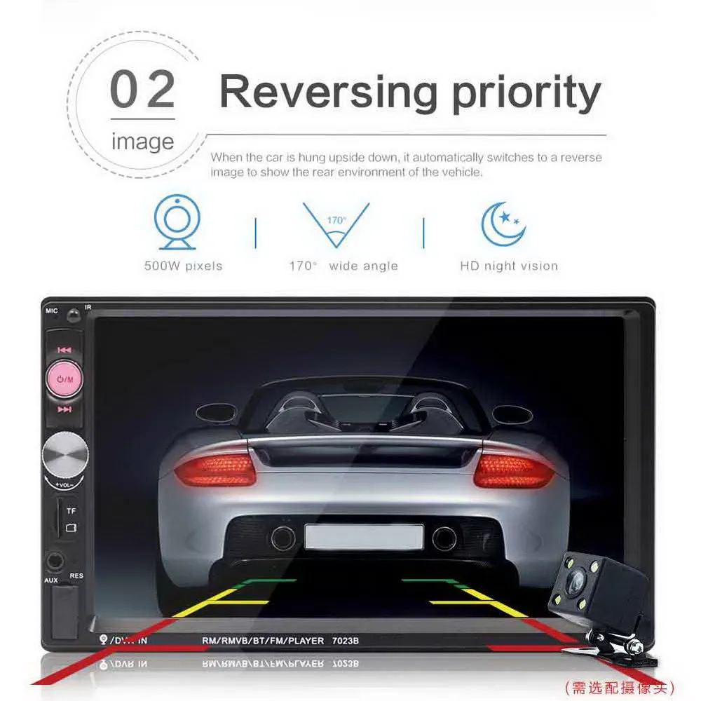 Backup camera Monitor 2 din car radio 7" Player MP5 Touch Screen Bluetooth handsfree HD Multimedia media Android FM TF no GPS
Backup camera Monitor 2 din car radio 7" Player MP5 Touch Screen Bluetooth handsfree HD Multimedia media Android FM TF no GPS