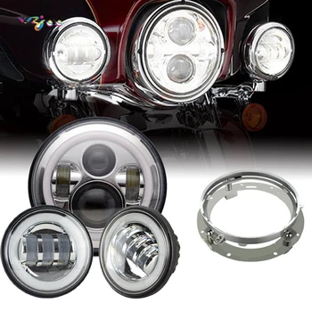 wzjoo Motorcycle Set 7 Inch Halo LED Headlight Projector + Adapter Ring + 2X 4-1/2" Passing Lamps Halo Ring For motorcycle
wzjoo Motorcycle Set 7 Inch Halo LED Headlight Projector + Adapter Ring + 2X 4-1/2" Passing Lamps Halo Ring For motorcycle