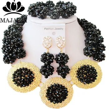 Majalia Fashion Nigerian Wedding African Jewelry Set Black Crystal Bead Necklace Bride Jewelry Sets Free Shipping 2JS074
Majalia Fashion Nigerian Wedding African Jewelry Set Black Crystal Bead Necklace Bride Jewelry Sets Free Shipping 2JS074