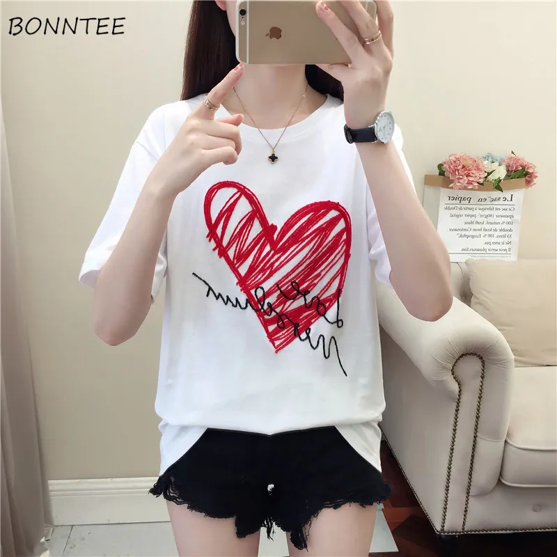 T-shirts Women Classic Short Sleeve Ladies Leisure Breathable Womens T-shirt Summer Korean Style Loose Soft Simple Printed Sweet
T-shirts Women Classic Short Sleeve Ladies Leisure Breathable Womens T-shirt Summer Korean Style Loose Soft Simple Printed Sweet