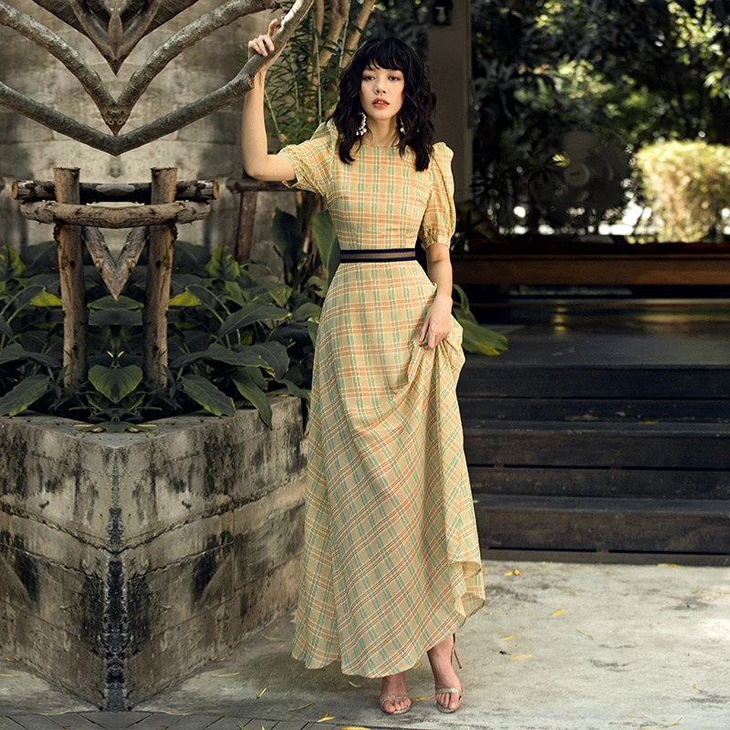 VERRAGEE elegant women vintage maxi plaid dress 2019 designer a-line retro casual office work big size dress short sleeve
VERRAGEE elegant women vintage maxi plaid dress 2019 designer a-line retro casual office work big size dress short sleeve