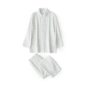 White Ladies Plaid Pajamas Set Spring New Long Sleeve Shirt&Pants Home Wear Cotton 2PCS Sleepwear Casual Nightwear Negligee
White Ladies Plaid Pajamas Set Spring New Long Sleeve Shirt&Pants Home Wear Cotton 2PCS Sleepwear Casual Nightwear Negligee