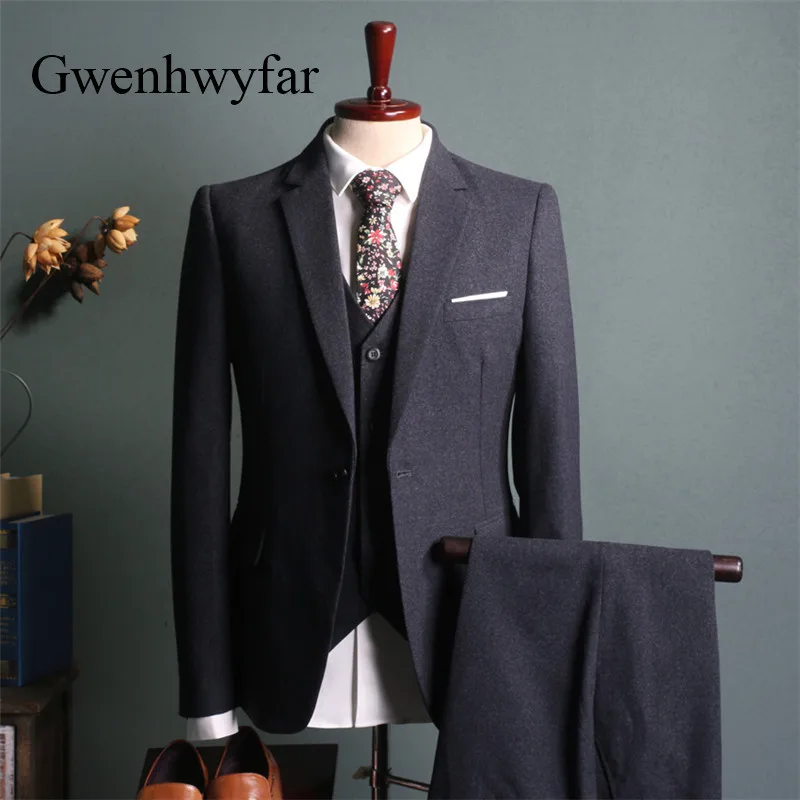 Gwenhwyfar Mens Suits 2018 Slim Fit 3 Piece Groom Wedding Suit Tuxedos Grey/Black/Blue Suits For Men Business(Jacket+Vest+Pants)
Gwenhwyfar Mens Suits 2018 Slim Fit 3 Piece Groom Wedding Suit Tuxedos Grey/Black/Blue Suits For Men Business(Jacket+Vest+Pants)