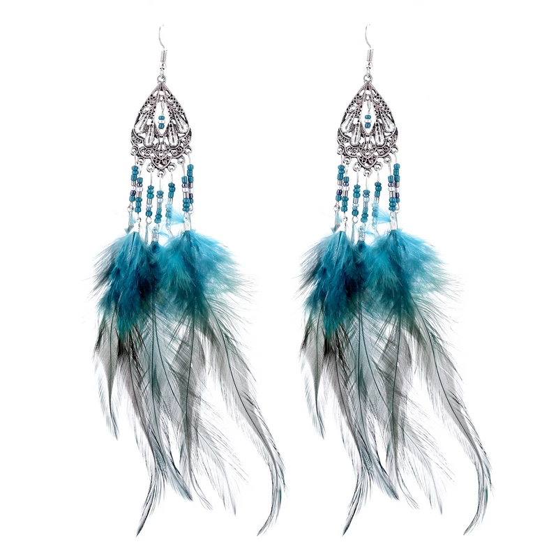 LOVBEAFAS Long Feather Earrings For Women Tiny Beads Tassel Fashion Jewelry Vintage Statement Gypsy Bohemian Earrings bijoux
LOVBEAFAS Long Feather Earrings For Women Tiny Beads Tassel Fashion Jewelry Vintage Statement Gypsy Bohemian Earrings bijoux