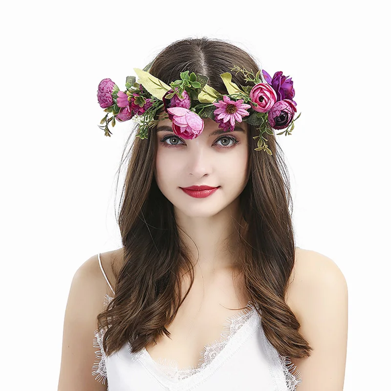 Sweet Wedding Flower Headband Bohemian Flower Crown Rose Wreath Ribbon Garland Bridesmaid Wianek Kwiatowy Bride Hair Accessories
Sweet Wedding Flower Headband Bohemian Flower Crown Rose Wreath Ribbon Garland Bridesmaid Wianek Kwiatowy Bride Hair Accessories