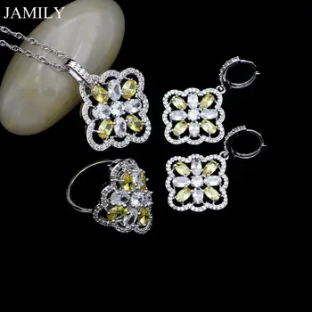JAMILY 925 Sterling Silver Jewelry Sets Fashion Necklace/Drop Earrings/Pendant/Ring Of Bright Yellow Cubic Zirconia For Women
JAMILY 925 Sterling Silver Jewelry Sets Fashion Necklace/Drop Earrings/Pendant/Ring Of Bright Yellow Cubic Zirconia For Women