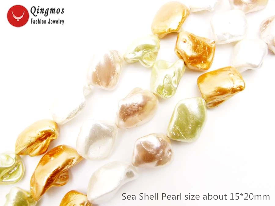 Qingmos15*20mm Baroque Multicolor Sea Shell Pearl Beads for Beadwork Necklace Bracelet Earring DIY Loose Strands 15'' los825
Qingmos15*20mm Baroque Multicolor Sea Shell Pearl Beads for Beadwork Necklace Bracelet Earring DIY Loose Strands 15'' los825