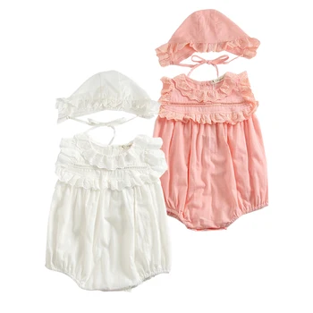 Newborn Baby Girl Summer Clothes Bodysuit Sleeveless Girls Lace+cotton Jumpsuit Baby Set Clothes Twins Outfit Clothing With Hat
Newborn Baby Girl Summer Clothes Bodysuit Sleeveless Girls Lace+cotton Jumpsuit Baby Set Clothes Twins Outfit Clothing With Hat