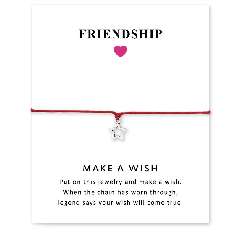 Romantic Hollow Star Pendant String Charm Bracelet Wax Cords Suede Adjustable Infinity Friend Make a Wish Card Bracelet
Romantic Hollow Star Pendant String Charm Bracelet Wax Cords Suede Adjustable Infinity Friend Make a Wish Card Bracelet