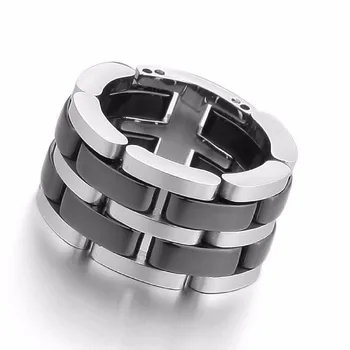 cool jewelry Men's Stainless Steel Black Ceramic Ring, scroll engraved silver polishing a unique link fashion rings for man
cool jewelry Men's Stainless Steel Black Ceramic Ring, scroll engraved silver polishing a unique link fashion rings for man