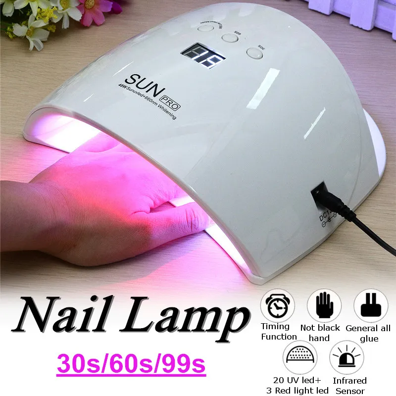 48W LED UV Lamp Nail Dryer Machine Automatic /Manual Mode 30s/60s/99s US/EU Plug
48W LED UV Lamp Nail Dryer Machine Automatic /Manual Mode 30s/60s/99s US/EU Plug