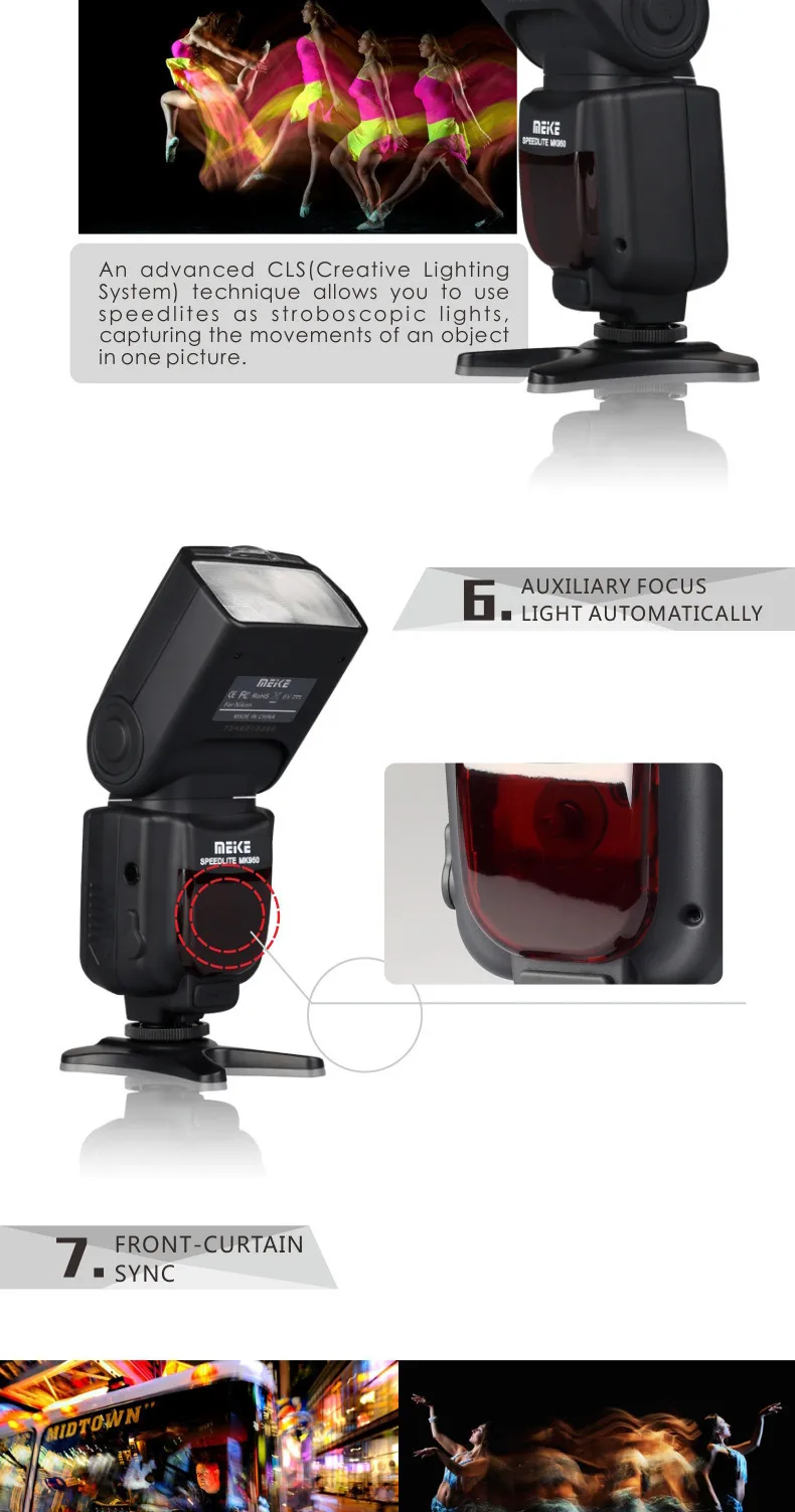 Meike MK950 E-TTL TTL Speedlight Camera Flash for Canon 1300D EOS 5D II 6D 7D 50D 60D 70D 550D 600D 650D 700D 580EX 430EX+GIFT