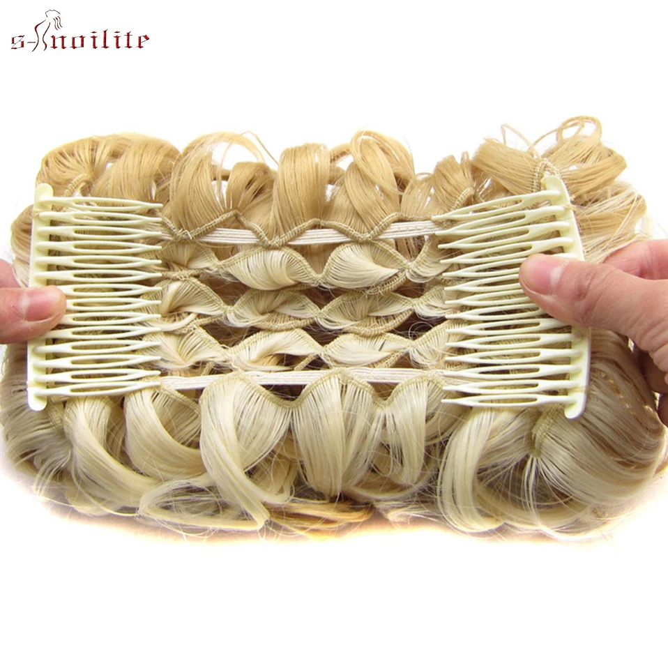 S-noilite 80g Elastic Net With Combs Curly Chignon Updo Cover Synthetic Hair For Women High Temperature Fiber Black Brown Color
S-noilite 80g Elastic Net With Combs Curly Chignon Updo Cover Synthetic Hair For Women High Temperature Fiber Black Brown Color