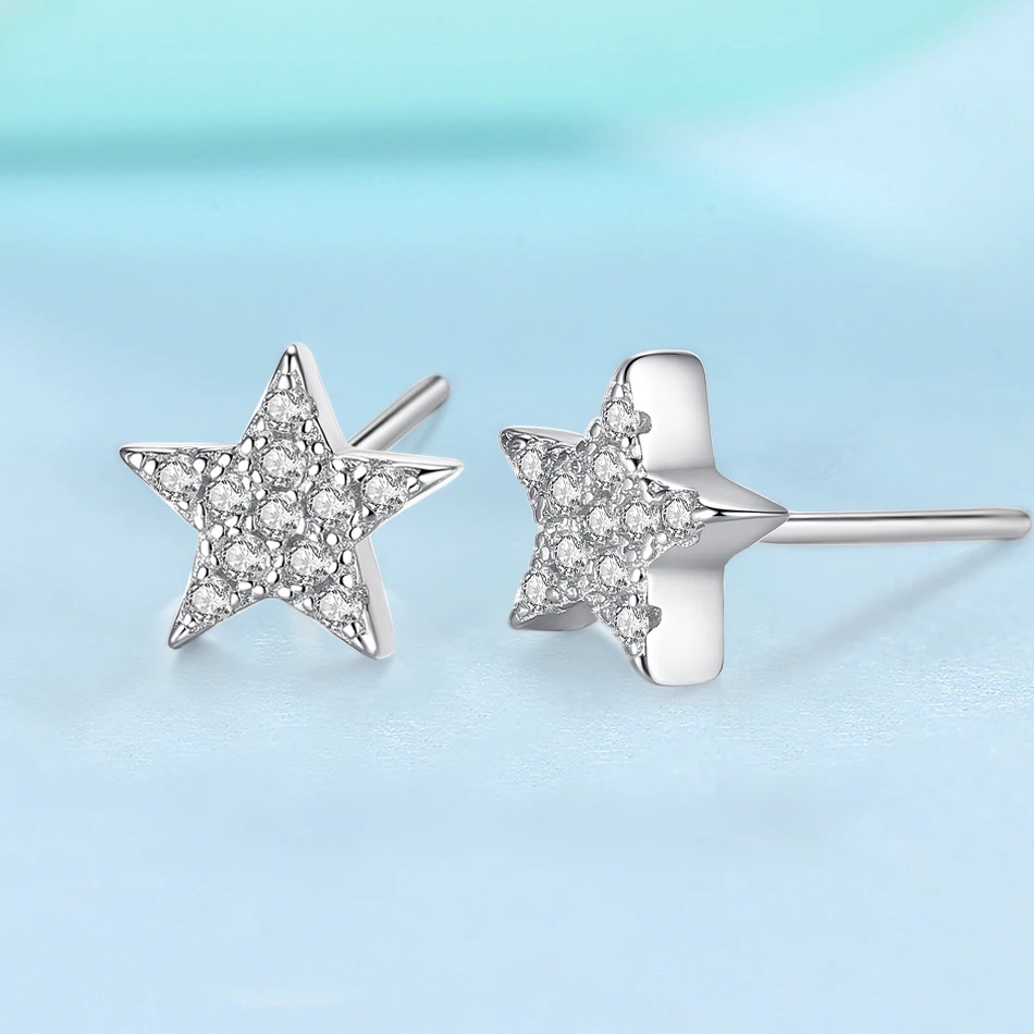 FOREWE 100% 925 Sterling Silver Small Earrings Clear Sparkling Cubic Zirconia Stars Stud Earrings For Women Fashion Jewelry Gift
FOREWE 100% 925 Sterling Silver Small Earrings Clear Sparkling Cubic Zirconia Stars Stud Earrings For Women Fashion Jewelry Gift