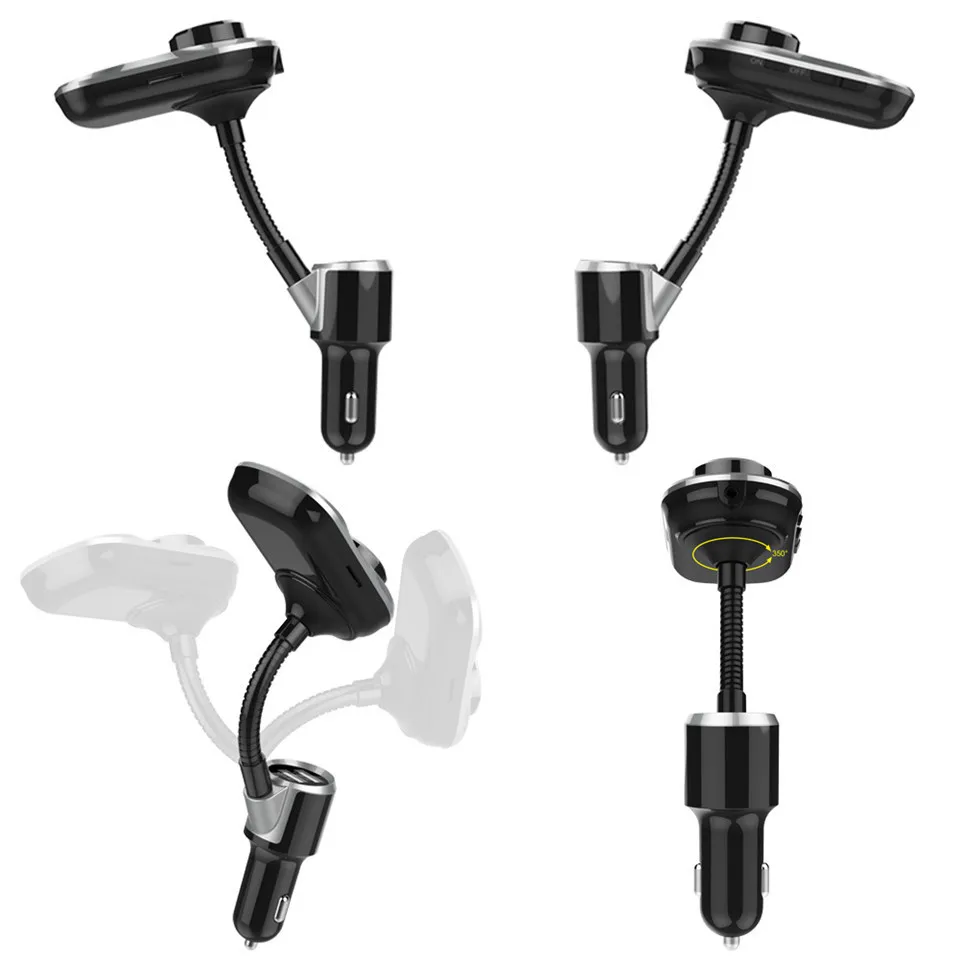 Cunymagos Bluetooth Car Kit FM Modulator Bluetooth FM Transmitter Aux Out Handsfree Car MP3 Player 5V 3.4A 2-USB Charger with TF Card Slot (13)
