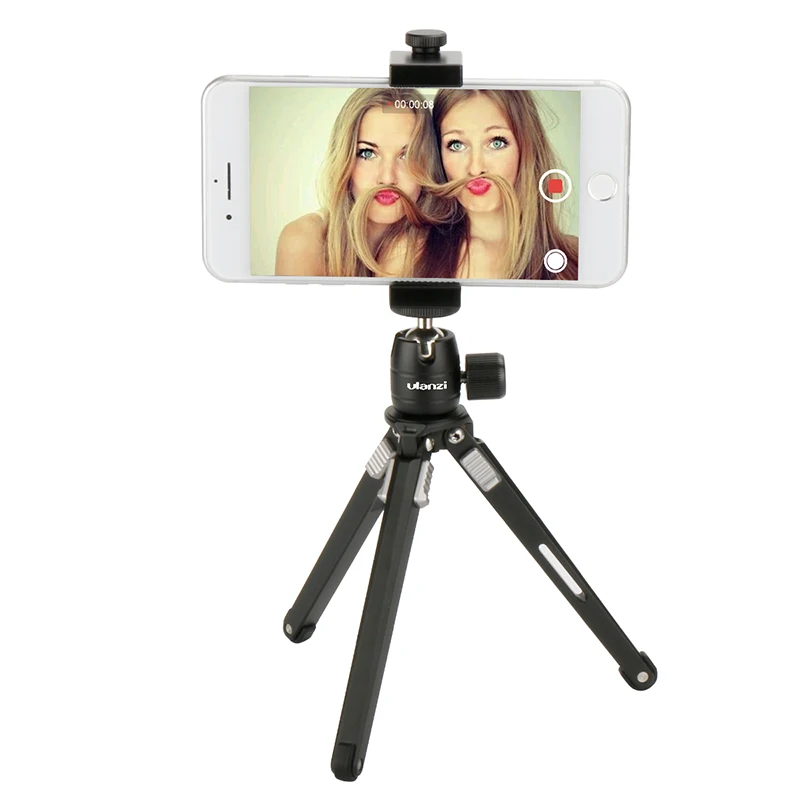 Ulanzi IRON MAN Aluminum Universal Phone Mount Holder Stand Clip Tripod Mount Adapter for iPhone 7 / 7 Plus Android Smartphone