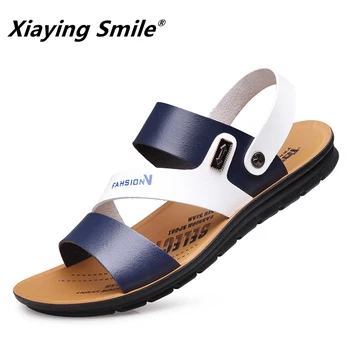 Sandals Leather Men Summer Beach Casual Shoes Luxury Slides Non-slip Slippers For Men High quality Brand 2019 New
Sandals Leather Men Summer Beach Casual Shoes Luxury Slides Non-slip Slippers For Men High quality Brand 2019 New
