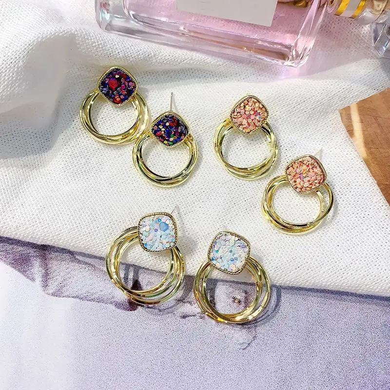 Crystal Simple Earrings Multi Layers Circle Geometric Drop Earrings For Women Gold Color 2019 Fashion Jewelry
Crystal Simple Earrings Multi Layers Circle Geometric Drop Earrings For Women Gold Color 2019 Fashion Jewelry