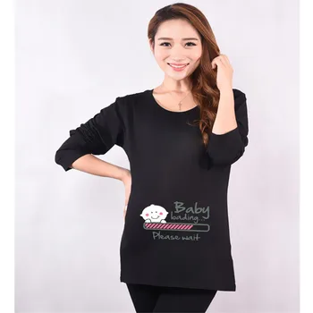 New 2020 Fashion Funny Maternity Pregnancy T shirt "baby loading please wait" Long Sleeve Maternity Clothes for Pregnant Women
New 2020 Fashion Funny Maternity Pregnancy T shirt "baby loading please wait" Long Sleeve Maternity Clothes for Pregnant Women