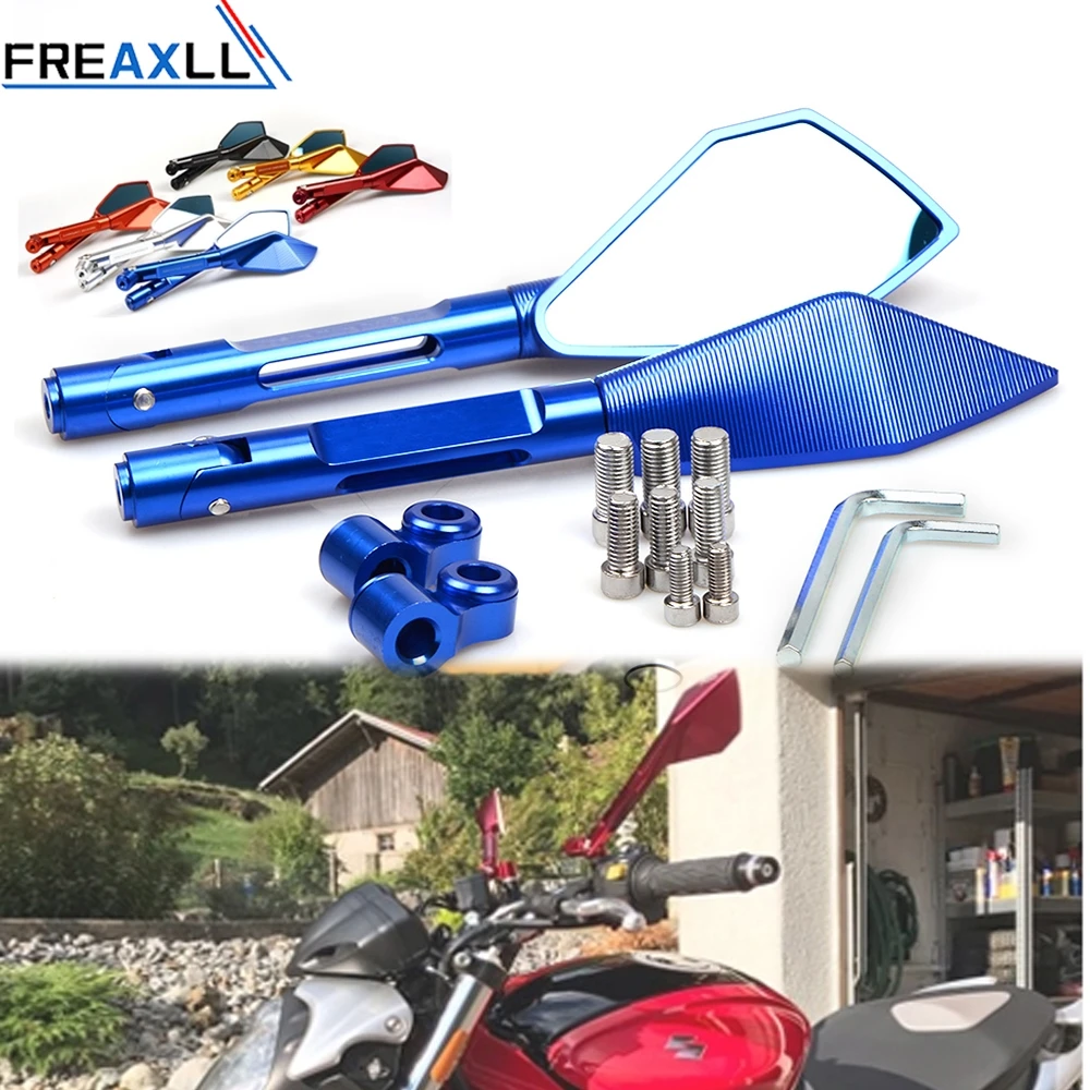 For Suzuki katana Bandit Hayabusa SV650 GSR750 kawasaki z750 KTM Ducati BMW Hyosung Universal Motorcycle Rearview Side Mirrors
For Suzuki katana Bandit Hayabusa SV650 GSR750 kawasaki z750 KTM Ducati BMW Hyosung Universal Motorcycle Rearview Side Mirrors