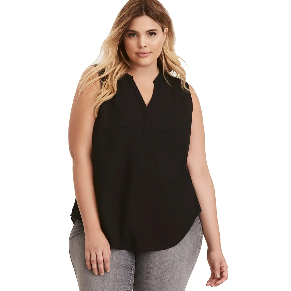 Womens Fashion Loose Crop Top Business Wear Plus Size Sleeveless Blouse Shirt Topblusas femininas de verao 2019 Hot Sale
Womens Fashion Loose Crop Top Business Wear Plus Size Sleeveless Blouse Shirt Topblusas femininas de verao 2019 Hot Sale