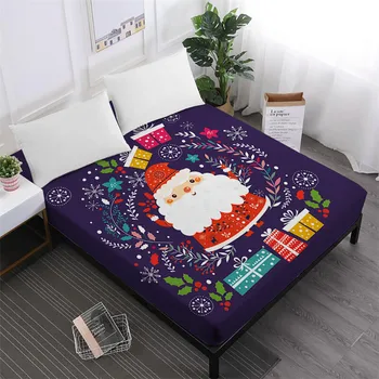 Merry Christmas Bed Sheet Cute Cartoon Santa Claus Fitted Sheet Colorful Christmas Gift Plant Print Mattress Cover Home Decor 
Merry Christmas Bed Sheet Cute Cartoon Santa Claus Fitted Sheet Colorful Christmas Gift Plant Print Mattress Cover Home Decor