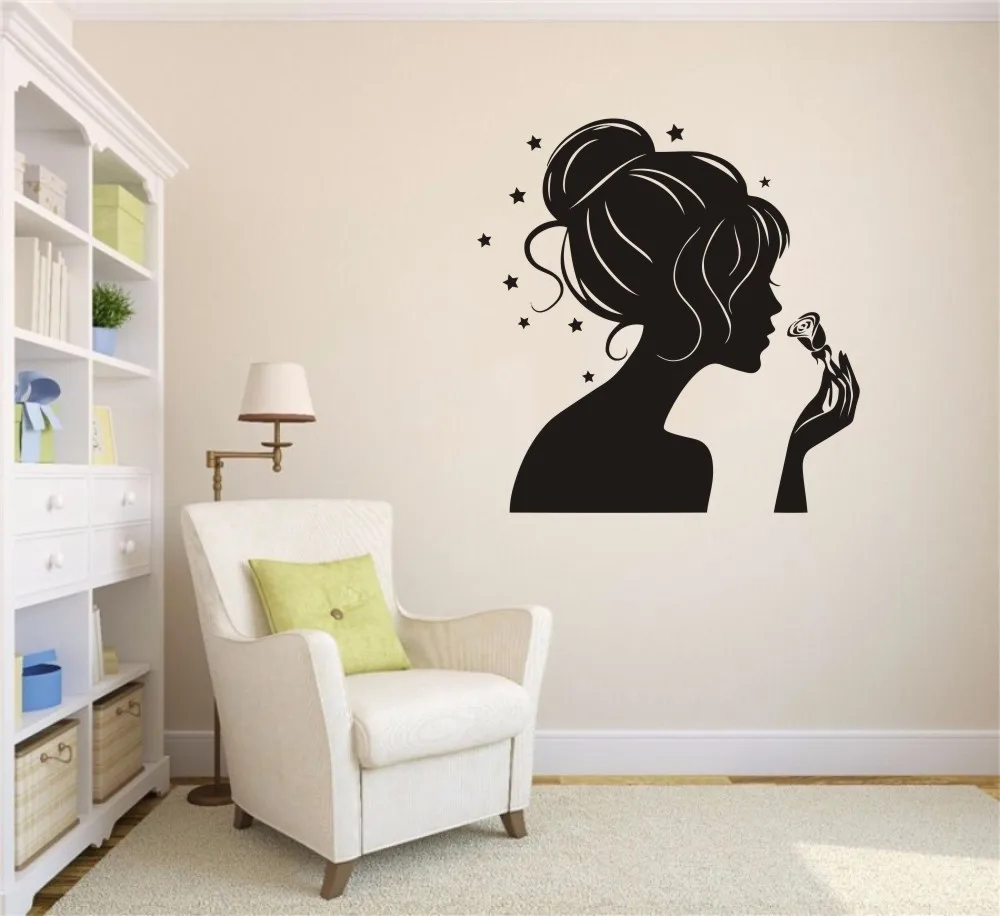 Wall Decals Girl Silhouette Beauty Lady Girl Hair Sticker Hair Salon Shop Wall Sticker Art Vinyl Living Room Adhesivo NY-382
Wall Decals Girl Silhouette Beauty Lady Girl Hair Sticker Hair Salon Shop Wall Sticker Art Vinyl Living Room Adhesivo NY-382