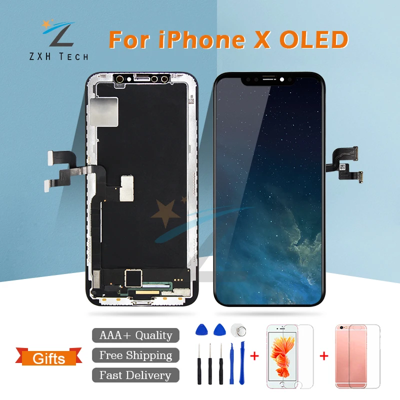 LCD for iPhone X Screen Display with 3D Touch Screen Digitizer Assembly for iPhone X Display OLED High Quality Free Shipping
LCD for iPhone X Screen Display with 3D Touch Screen Digitizer Assembly for iPhone X Display OLED High Quality Free Shipping
