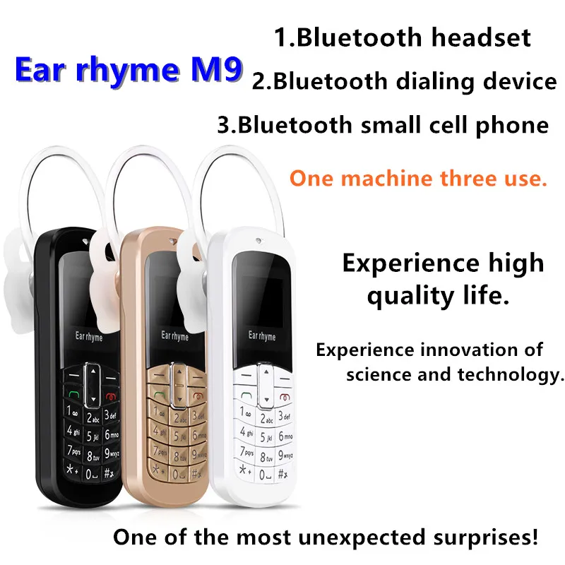 Lyenn M9 Wireless Bluetooth Headset Pocket Phone Ear Rhyme Mobile Phone Bluetooth Dial Earphone Ear Hook GSM Cellphone
Lyenn M9 Wireless Bluetooth Headset Pocket Phone Ear Rhyme Mobile Phone Bluetooth Dial Earphone Ear Hook GSM Cellphone