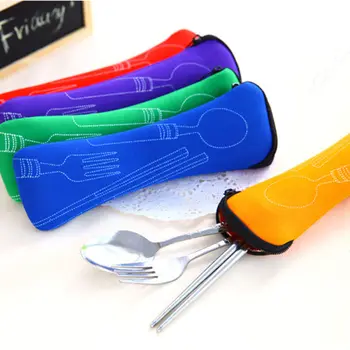 ISKYBOB 3X Fork Spoon Travel Stainless Steel Cutlery