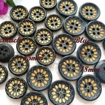 144pcs 15mm / 18mm 4 holes Black / Blue Bowl shape laser flower wood sewing buttons Craft scrapbooking accessories wholesale
144pcs 15mm / 18mm 4 holes Black / Blue Bowl shape laser flower wood sewing buttons Craft scrapbooking accessories wholesale