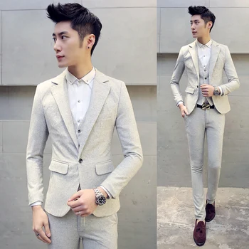 High quality men's large size 5XL Slim suits Teen Wedding Dress Formal wear clothes male Business Casual Suits jacket+vest+pants 
High quality men's large size 5XL Slim suits Teen Wedding Dress Formal wear clothes male Business Casual Suits jacket+vest+pants