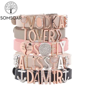 Somsoar Jewelry Personalization name Charm Story Bracelet Set with Genuine Leather Wrap Bands and DIY slide charms as Best Gift
Somsoar Jewelry Personalization name Charm Story Bracelet Set with Genuine Leather Wrap Bands and DIY slide charms as Best Gift